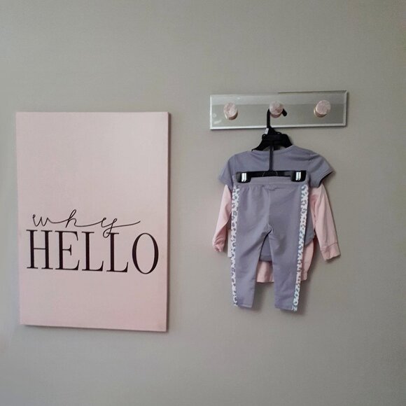 NWT Body Glove grey pink 3 piece hooded track jacket, t-shirt & leggings bundle - Picture 3 of 13